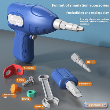 Children Screw Puzzle Toy Assembled Electric Drill DIY Simulation Repair Disassembly Toolbox