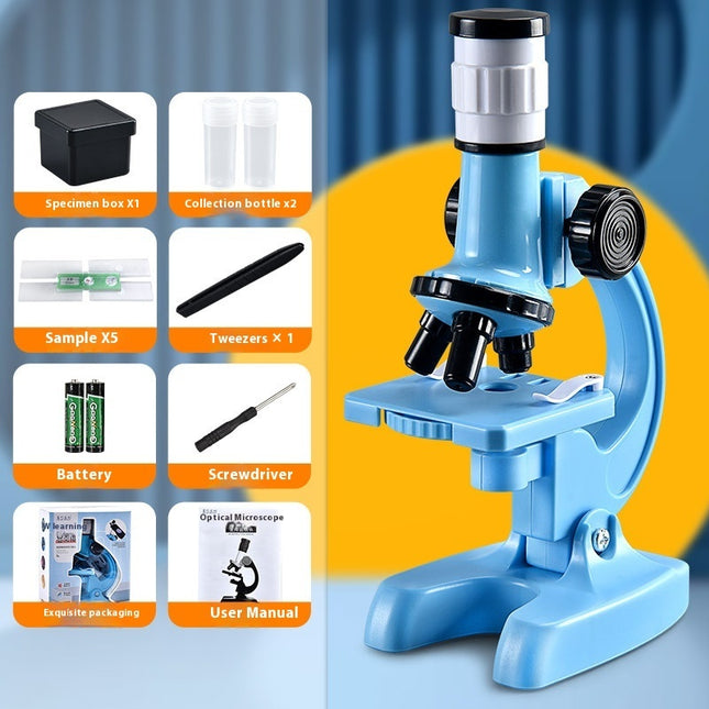 HD 1200 Times Microscope Toy Suit Primary School Biological Science Experiment Portable Children Educational Science And Education Gift