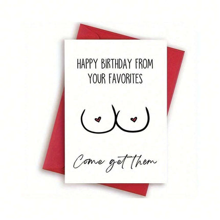 Birthday Greeting Card With Envelope Text Card