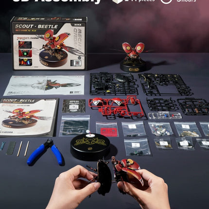 Robotime Rokr Scout Beetle Metal 3D Puzzles Games Punk Style Gift For Birthday Easy Assembly Mechanical Design DIY Toys - MI02