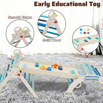 9-in-1 Wooden Indoor Climbing Set, Arches, Ramps And Ladders, Foldable Children's Climbing Frame