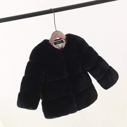 Faux Fur Middle And Large Girls Top Coat