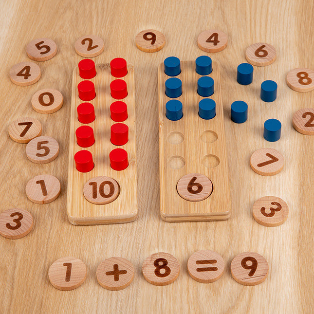 Early Childhood Math Education Toy For Number Recognition And Hand-Eye Coordination Montessori Counting Board