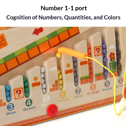 Digital Mushroom House Color Sorting Counting Board Early Education Writing Practice Magnetic Maze Bead-Running Toy