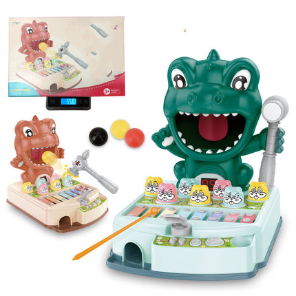 Children's Educational Fun Electric Dinosaur Hitting Hamster Ejection Sound And Light Early Education Multifunctional Game Toy