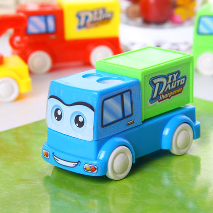 Student Cartoon DIY Building Blocks Van Pencil Sharpener