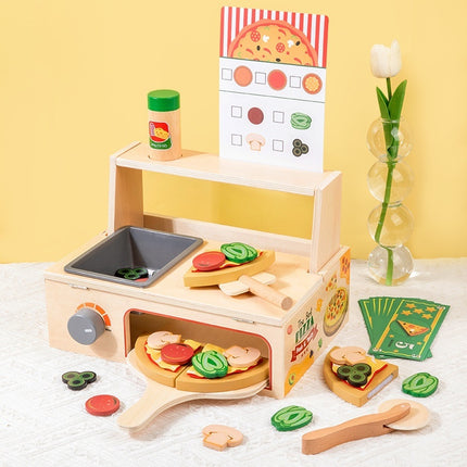 Children's Early Education Educational Wooden Pizza Oven Kitchen Simulation Toy