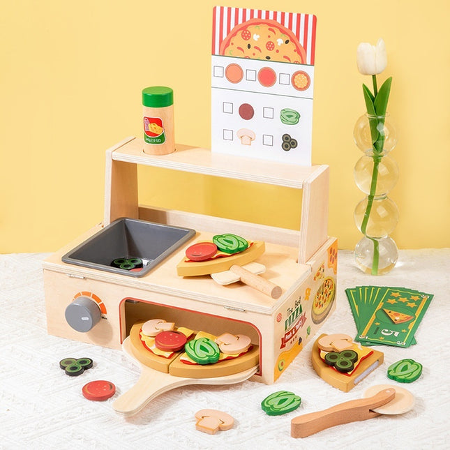 Children's Early Education Educational Wooden Pizza Oven Kitchen Simulation Toy