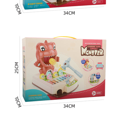 Children's Educational Fun Electric Dinosaur Hitting Hamster Ejection Sound And Light Early Education Multifunctional Game Toy