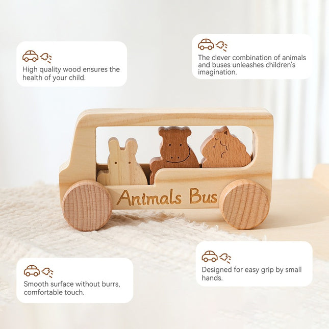 Children's Creative Wooden Early Education Educational Toy Car